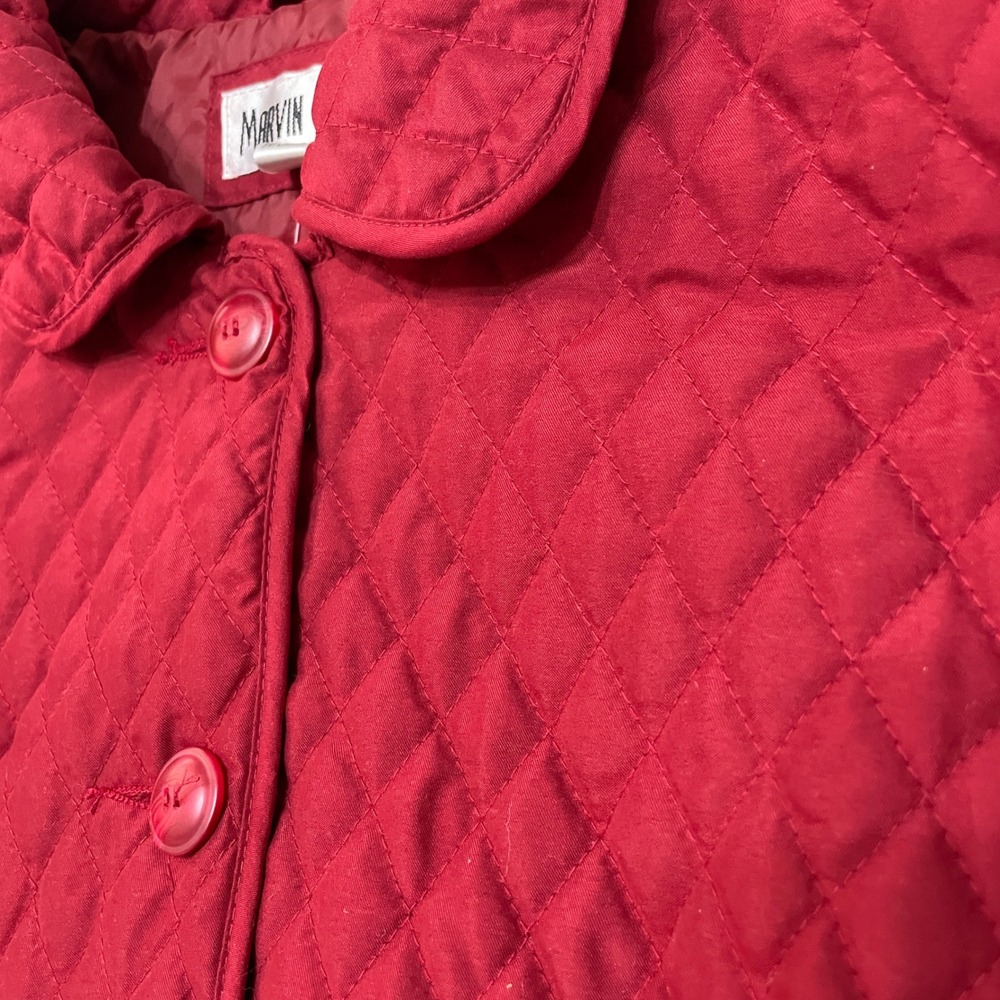 Marvin Richards Chore Barn Coat Jacket Womens L Quilted Button Front Lightweight - Picture 9 of 12
